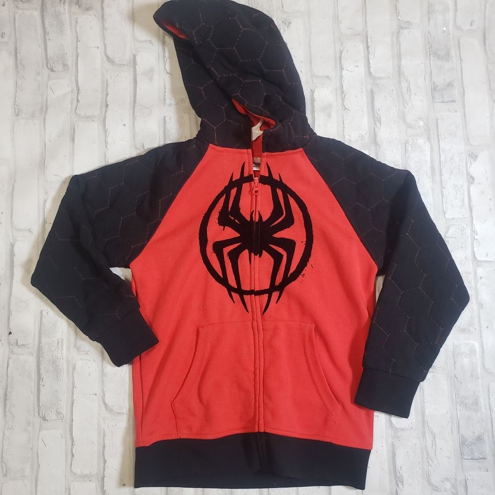 Spiderman Red and Black Hoodie Sweatshirt
